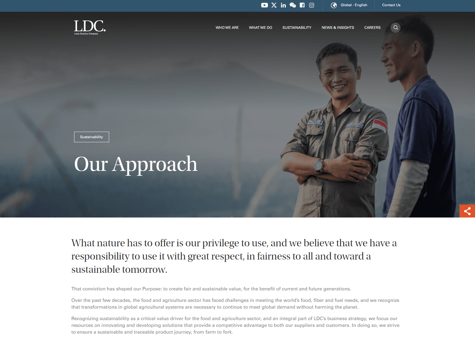 Our Approach to sustainability